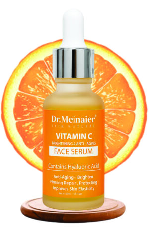 DR MEINAIER VITAMIN C FACE SERUM BRIGHTENING & ANTI-AGING FIRMING REPAIR,PROTECTING INPROVES SKIN ELASTICITY HYALUORIC ACID 30 ML